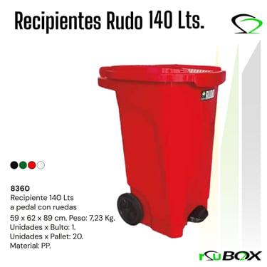 Contenedor 140L con pedal y ruedas RSU BOX
